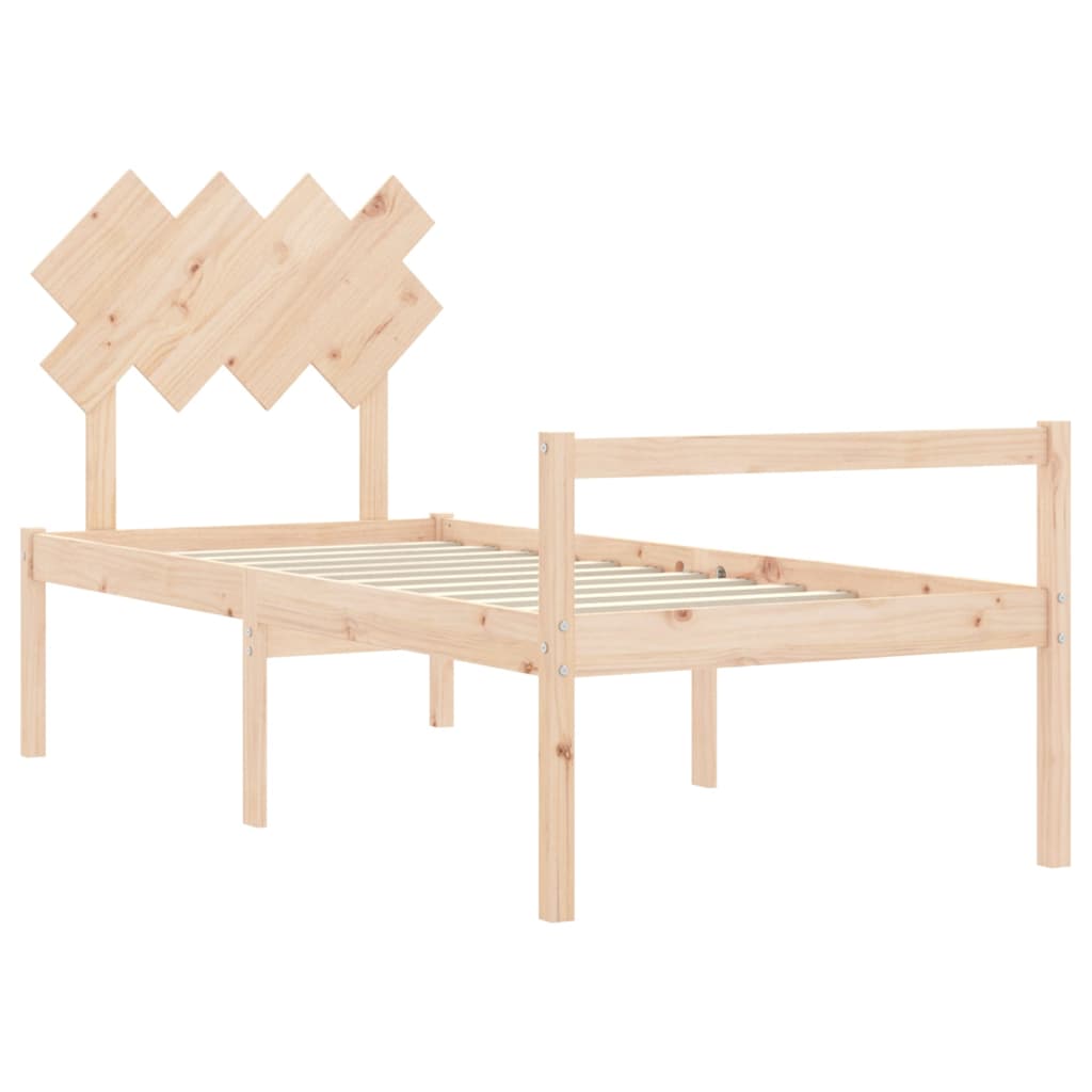 seniorseng med sengegavl 90x200 cm massivt træ