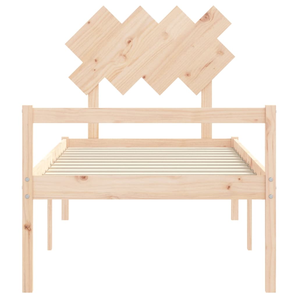 seniorseng med sengegavl 90x200 cm massivt træ