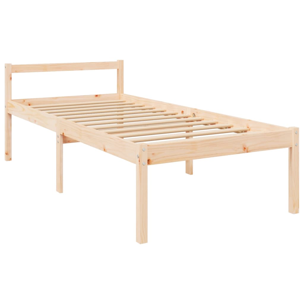 seniorseng med sengegavl 90x200 cm massivt træ