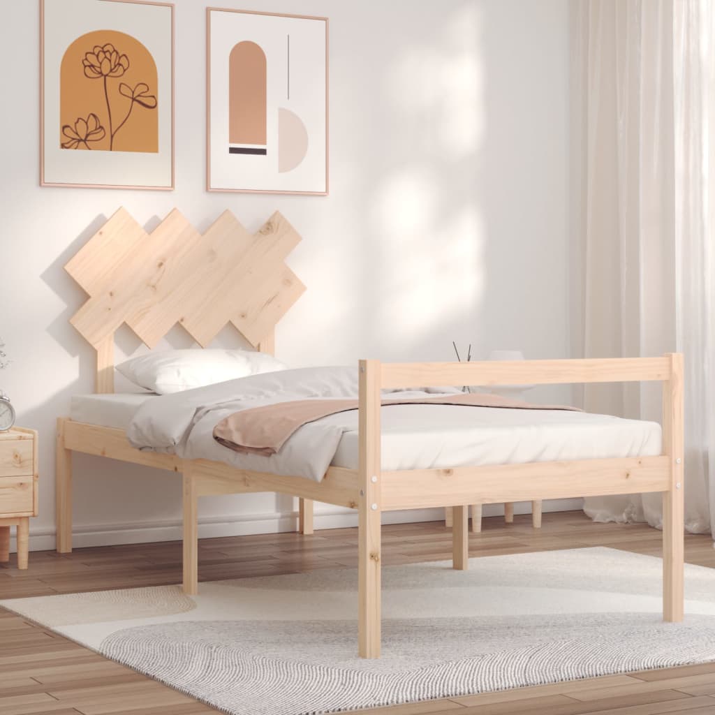 seniorseng med sengegavl 90x200 cm massivt træ