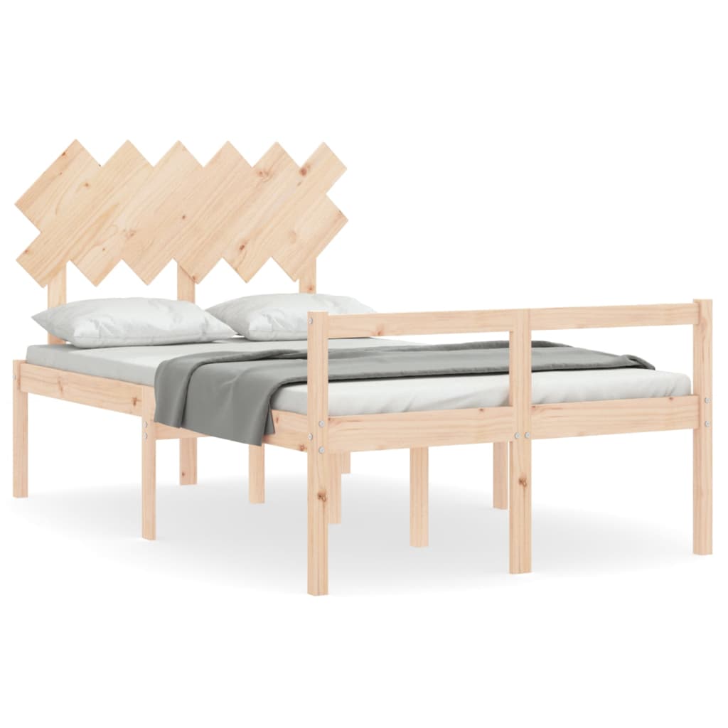 seniorseng med sengegavl 120x200 cm massivt træ
