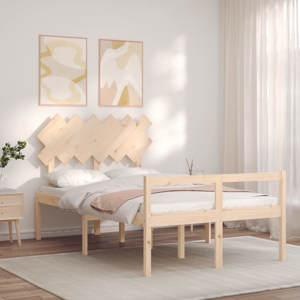seniorseng med sengegavl 120x200 cm massivt træ