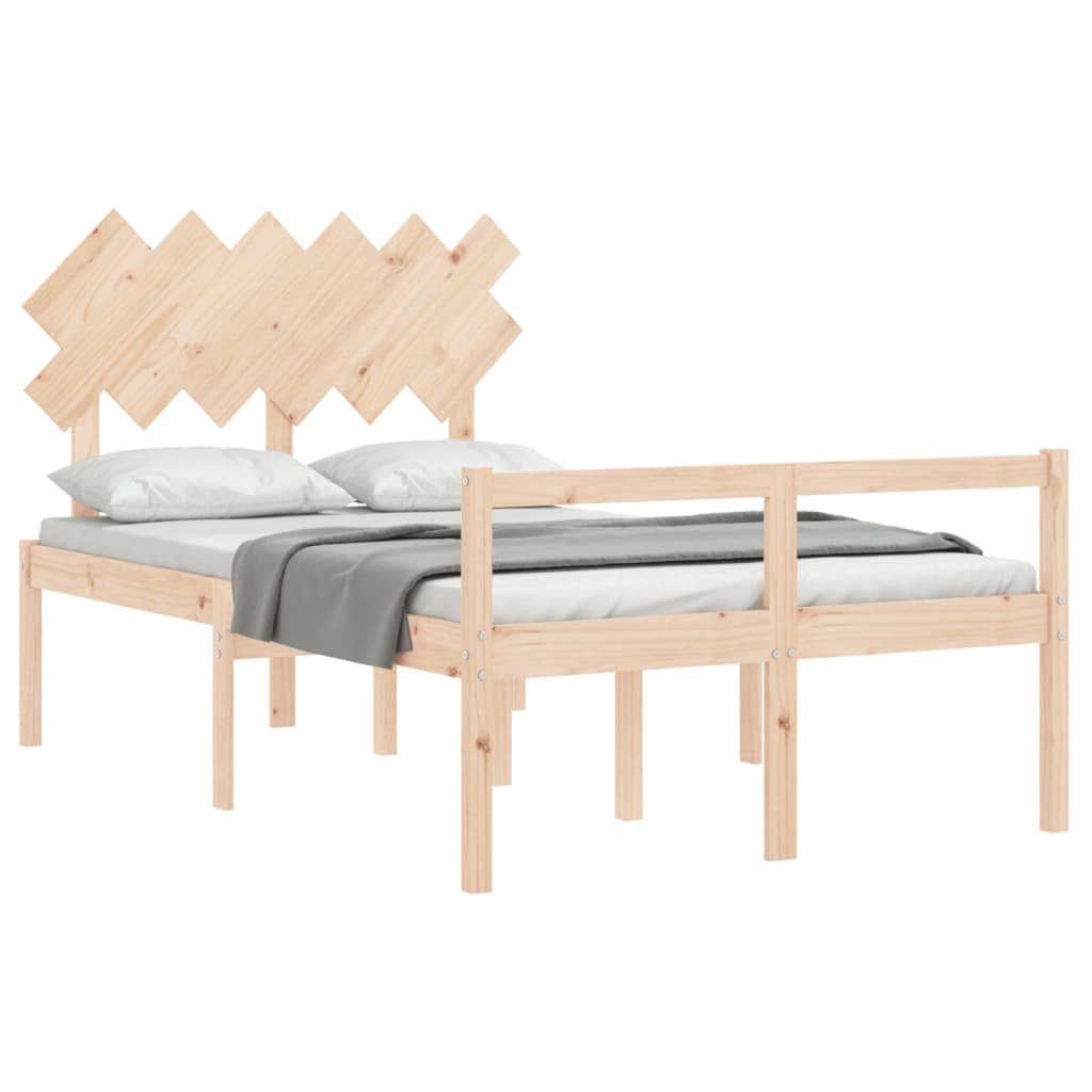 seniorseng med sengegavl 120x200 cm massivt træ