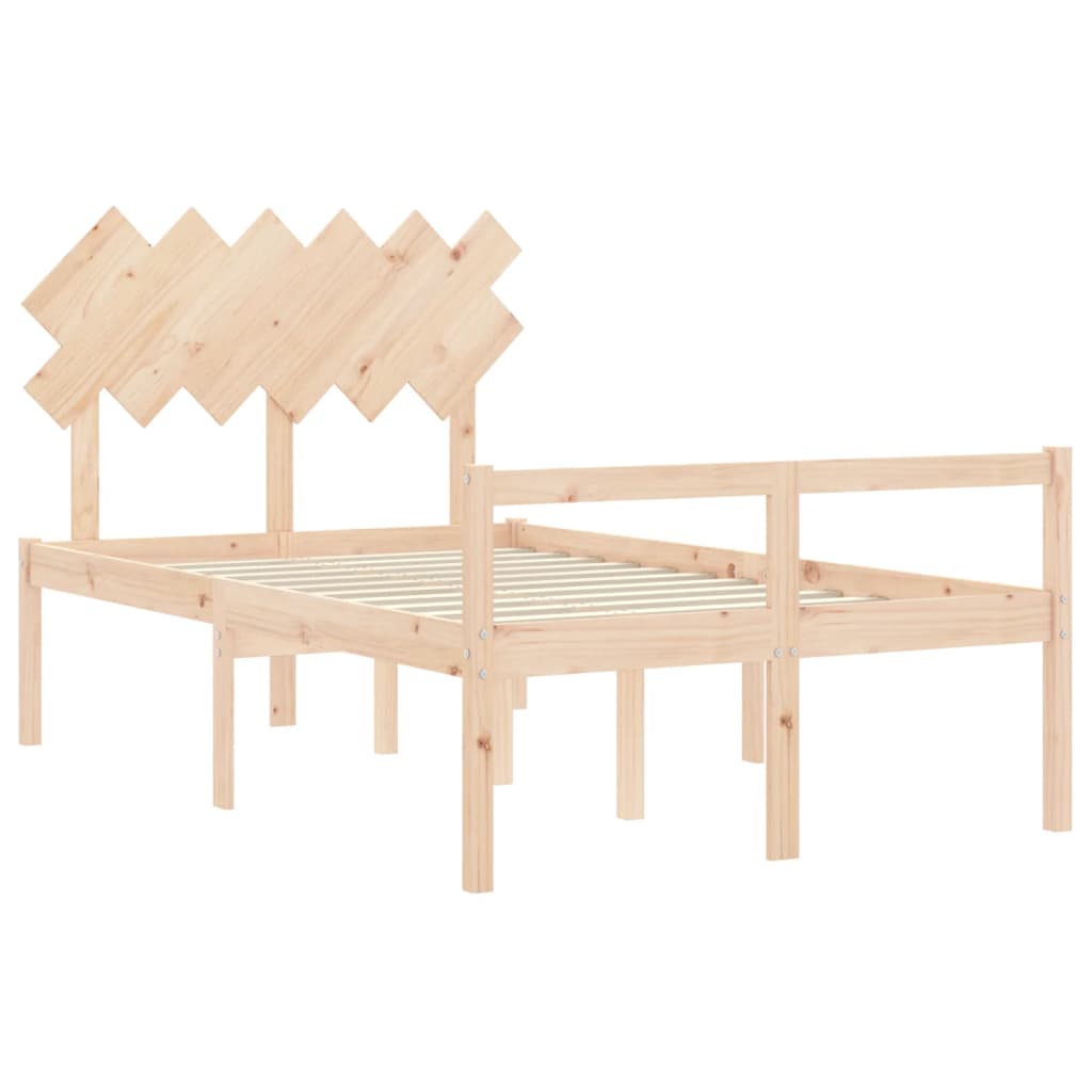 seniorseng med sengegavl 120x200 cm massivt træ