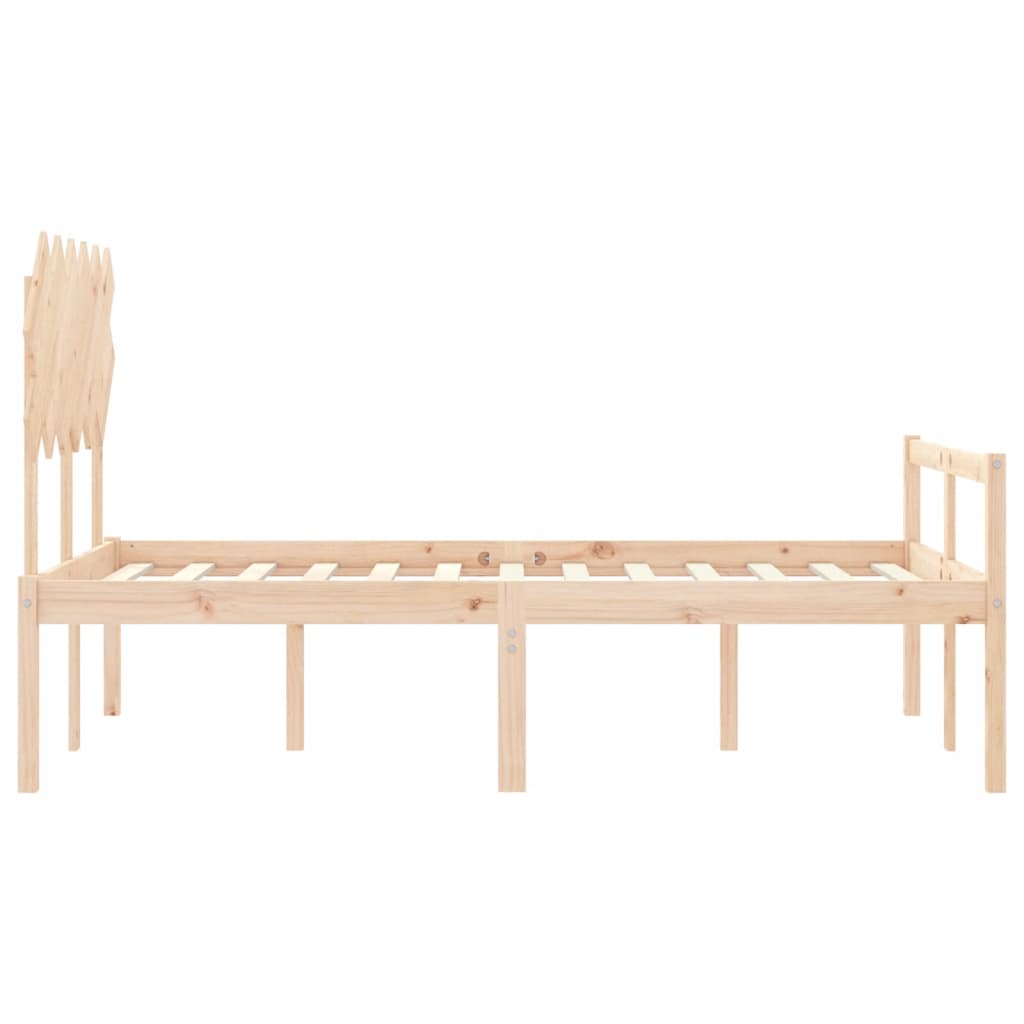 seniorseng med sengegavl 120x200 cm massivt træ