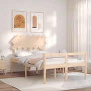 seniorseng med sengegavl 120x200 cm massivt træ
