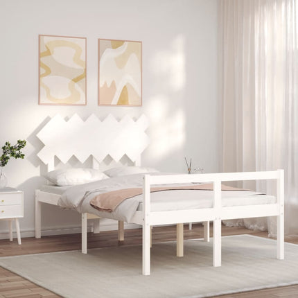 seniorseng med sengegavl 120x200 cm massivt træ hvid