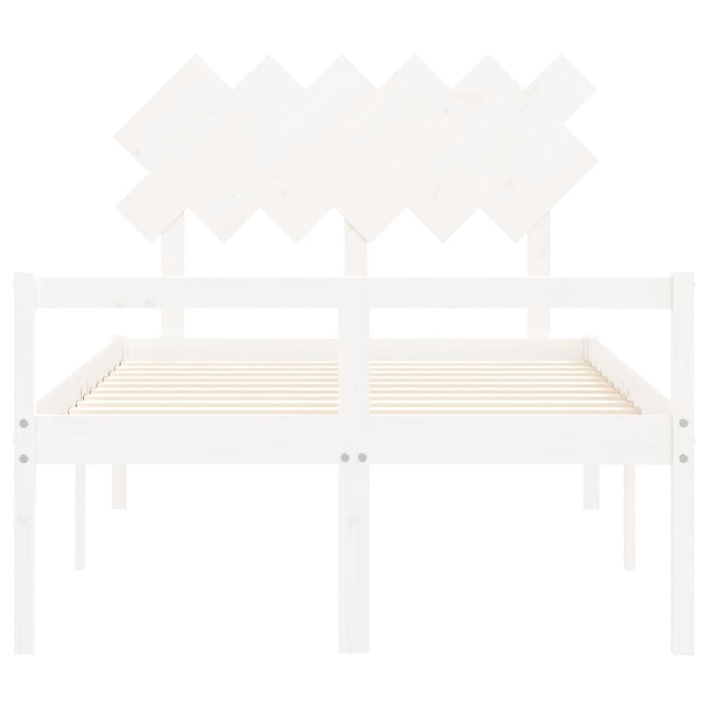 seniorseng med sengegavl 120x200 cm massivt træ hvid