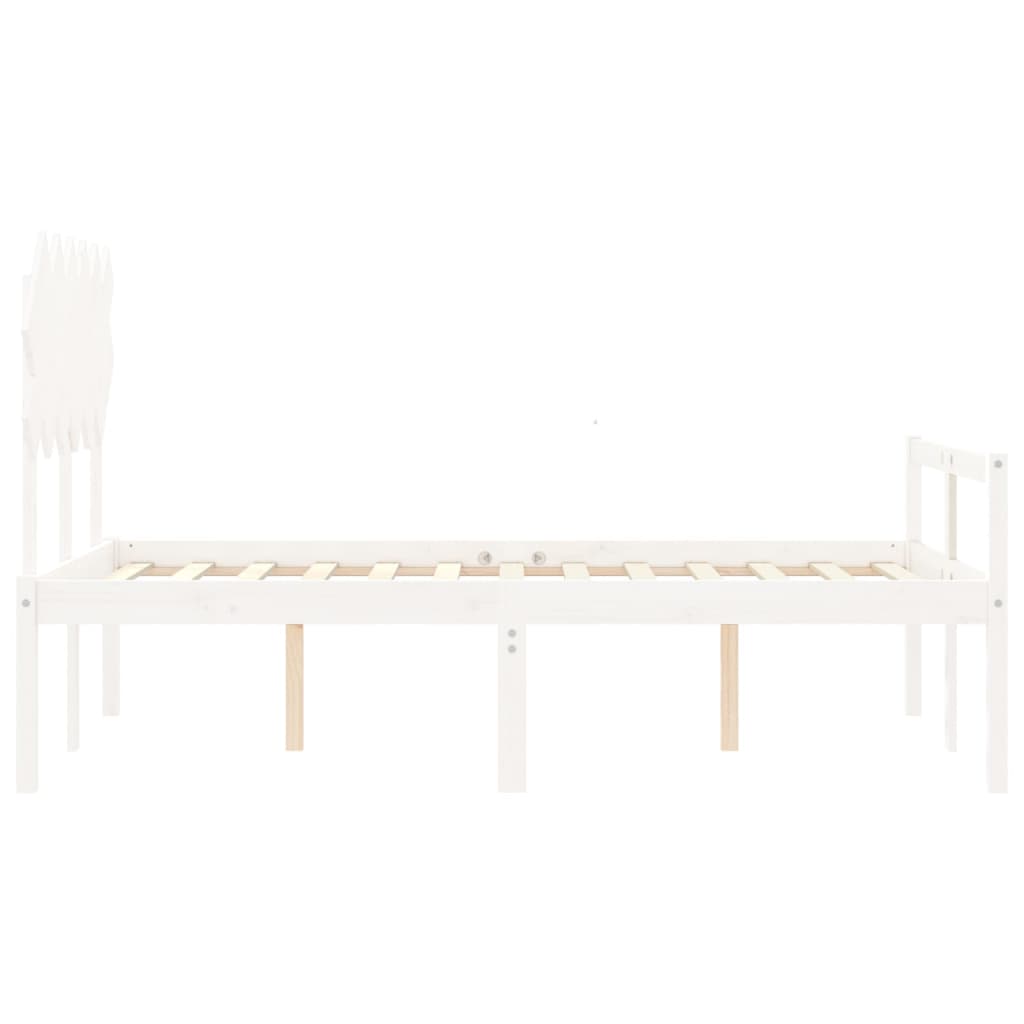 seniorseng med sengegavl 120x200 cm massivt træ hvid