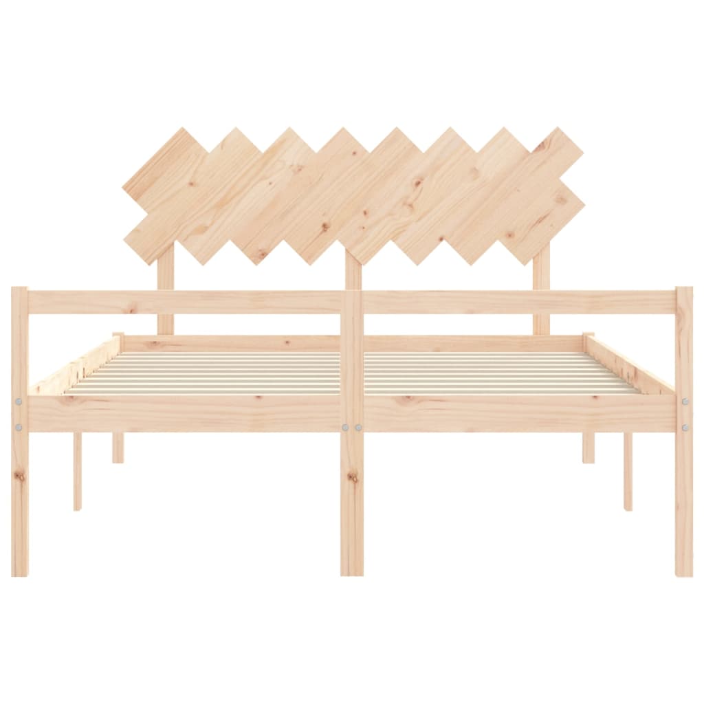 seniorseng med sengegavl 160x200 cm massivt træ