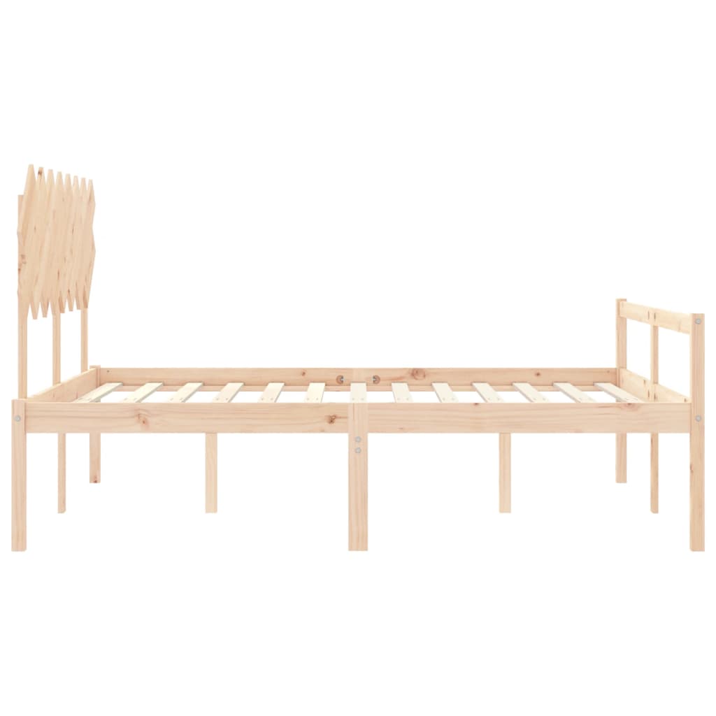 seniorseng med sengegavl 160x200 cm massivt træ