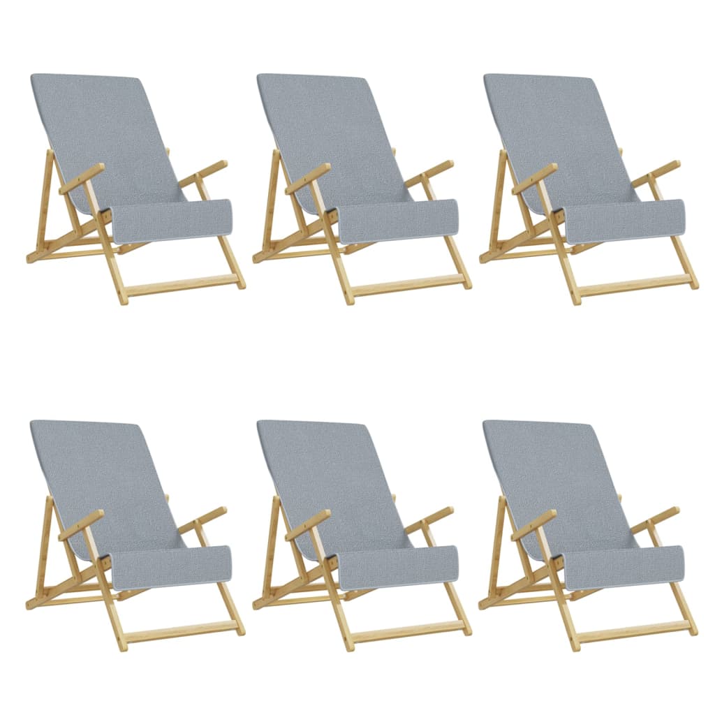 strandhåndklæder 6 stk. 60x135 cm 400 GSM stof grå