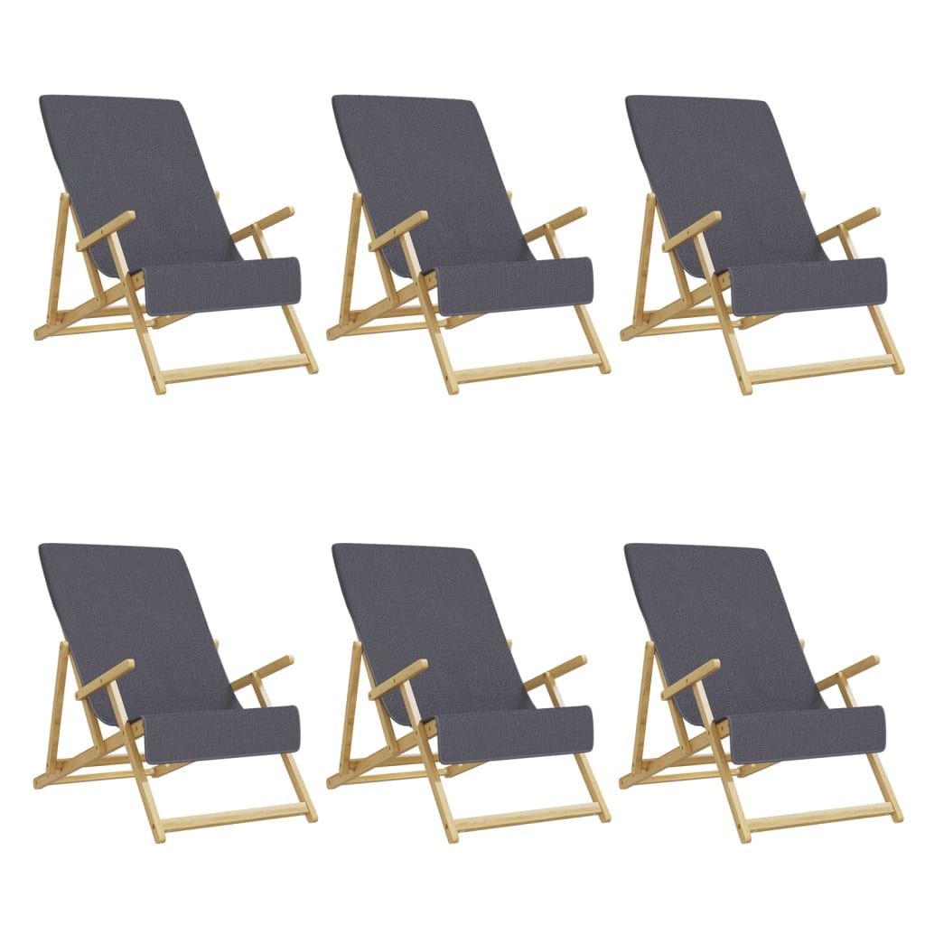 strandhåndklæder 6 stk. 60x135 cm 400 GSM stof antracitgrå