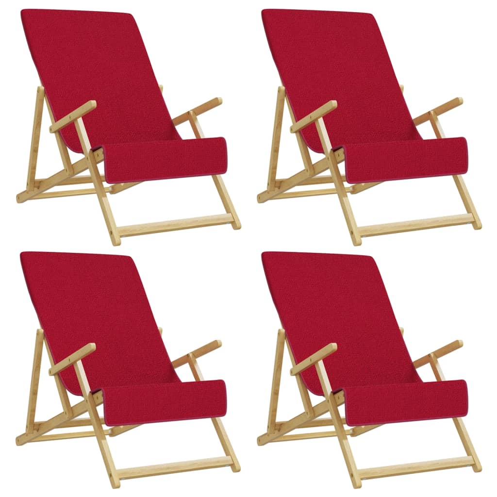 strandhåndklæder 4 stk. 60x135 cm 400 GSM stof bourgogne