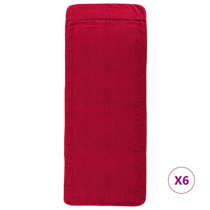 strandhåndklæder 6 stk. 60x135 cm 400 GSM stof bourgogne