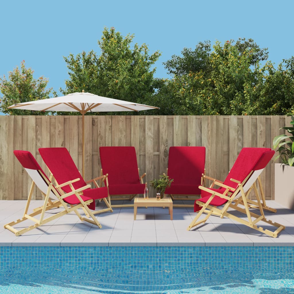 strandhåndklæder 6 stk. 60x135 cm 400 GSM stof bourgogne