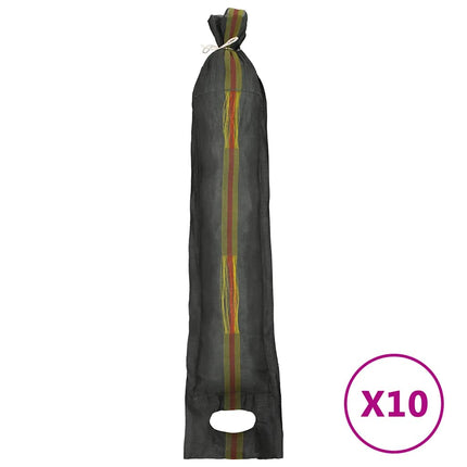 sandsække 10 stk. 103x25 cm HDPE mørkegrøn