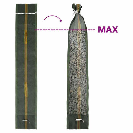 sandsække 100 stk. 103x25 cm HDPE mørkegrøn