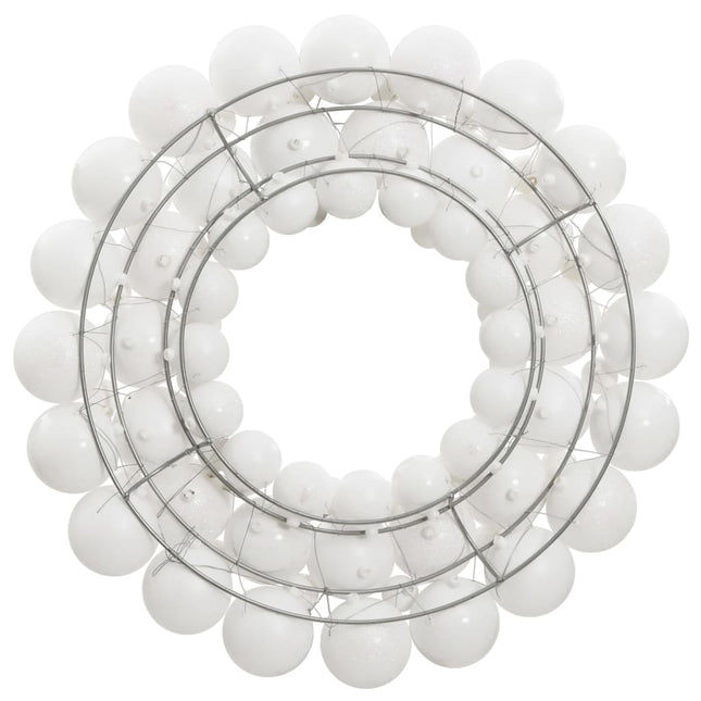 julekrans 45 cm polystyren hvid