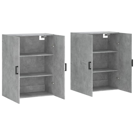 vægskabe 2 stk. 69,5x34x90 cm betongrå
