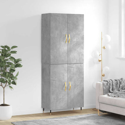 højskab 69,5x34x180 cm konstrueret træ betongrå