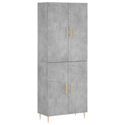 højskab 69,5x34x180 cm konstrueret træ betongrå