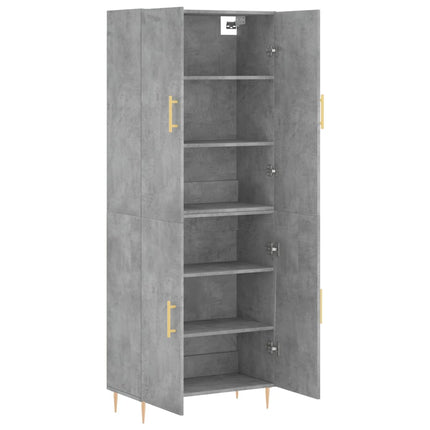 højskab 69,5x34x180 cm konstrueret træ betongrå