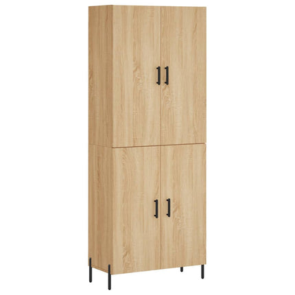 højskab 69,5x34x180 cm konstrueret træ sonoma-eg