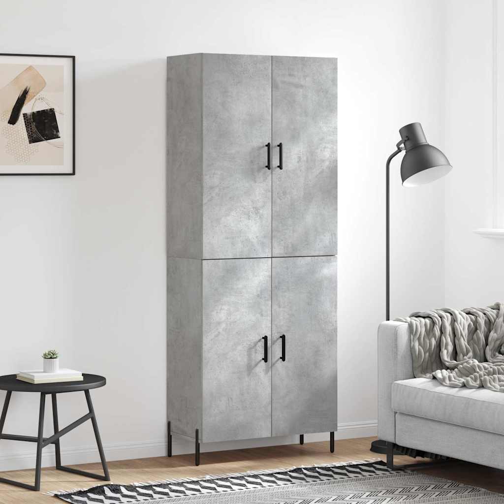 højskab 69,5x34x180 cm konstrueret træ betongrå
