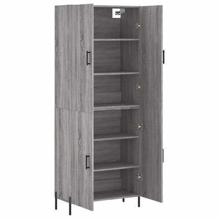 højskab 69,5x34x180 cm konstrueret træ grå sonoma-eg