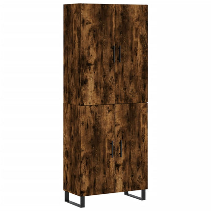 højskab 69,5x34x180 cm konstrueret træ røget egetræsfarve