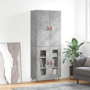 højskab 69,5x34x180 cm konstrueret træ betongrå