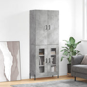 højskab 69,5x34x180 cm konstrueret træ betongrå