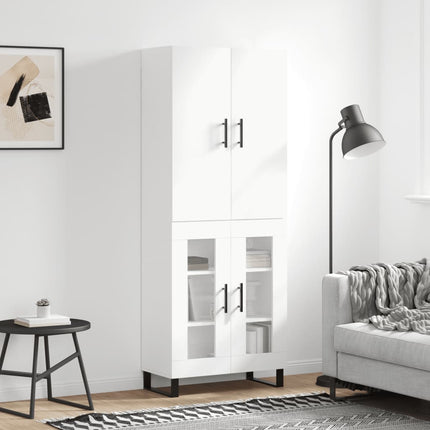 højskab 69,5x34x180 cm konstrueret træ hvid