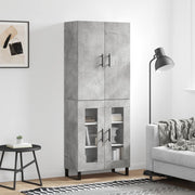 højskab 69,5x34x180 cm konstrueret træ betongrå
