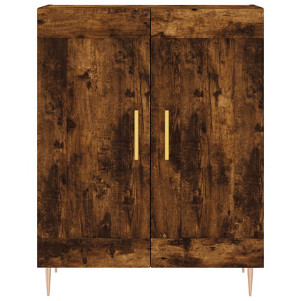 højskab 69,5x34x180 cm konstrueret træ røget egetræsfarve