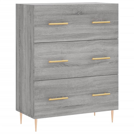 højskab 69,5x34x180 cm konstrueret træ grå sonoma-eg
