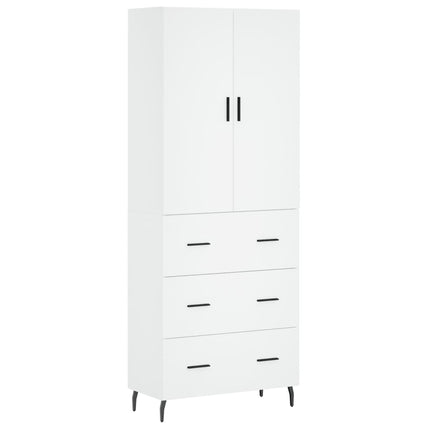 højskab 69,5x34x180 cm konstrueret træ hvid
