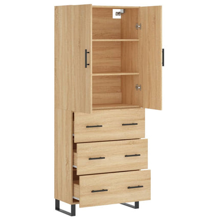 højskab 69,5x34x180 cm konstrueret træ sonoma-eg