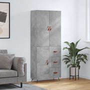 højskab 69,5x34x180 cm konstrueret træ betongrå