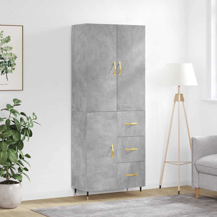 højskab 69,5x34x180 cm konstrueret træ betongrå
