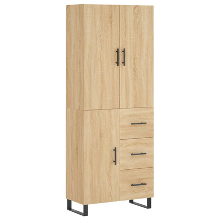 højskab 69,5x34x180 cm konstrueret træ sonoma-eg