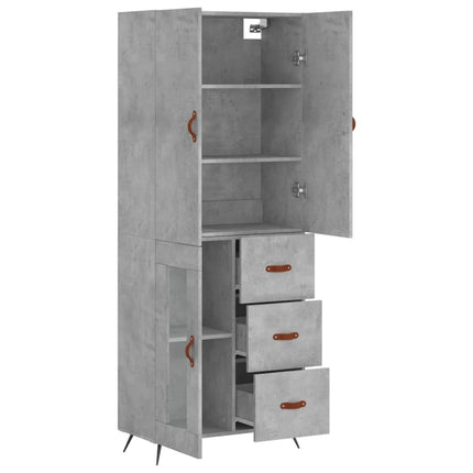 højskab 69,5x34x180 cm konstrueret træ betongrå
