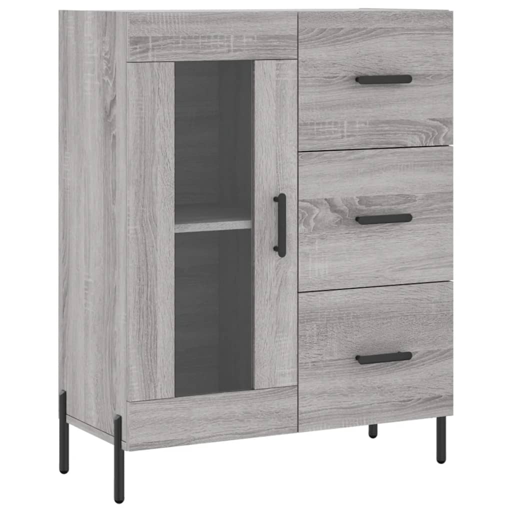 højskab 69,5x34x180 cm konstrueret træ grå sonoma-eg
