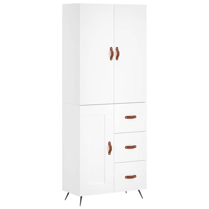 højskab 69,5x34x180 cm konstrueret træ hvid