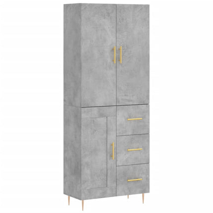 højskab 69,5x34x180 cm konstrueret træ betongrå