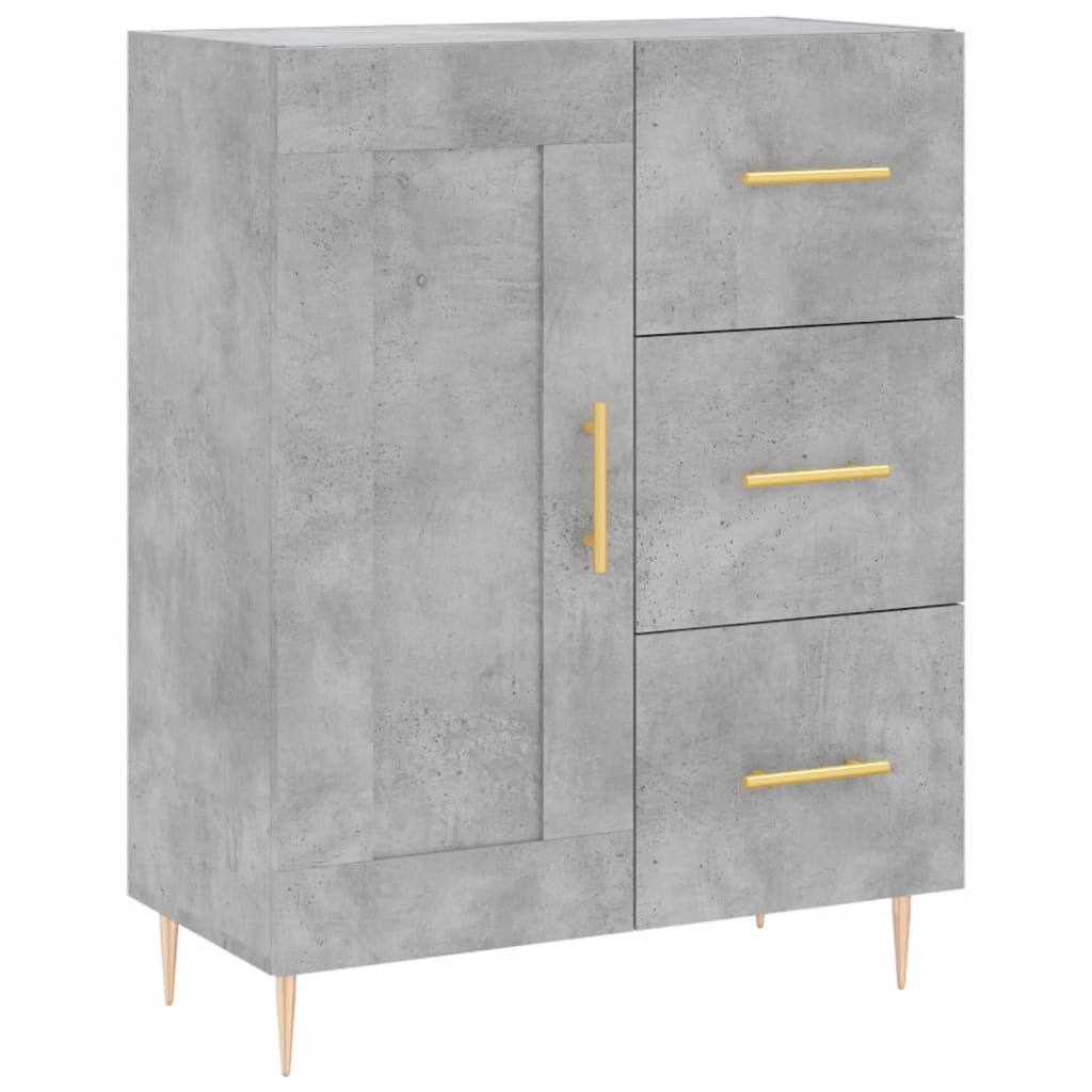 højskab 69,5x34x180 cm konstrueret træ betongrå