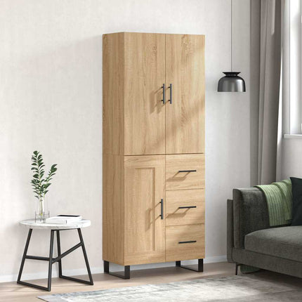 højskab 69,5x34x180 cm konstrueret træ sonoma-eg