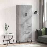 højskab 69,5x34x180 cm konstrueret træ betongrå