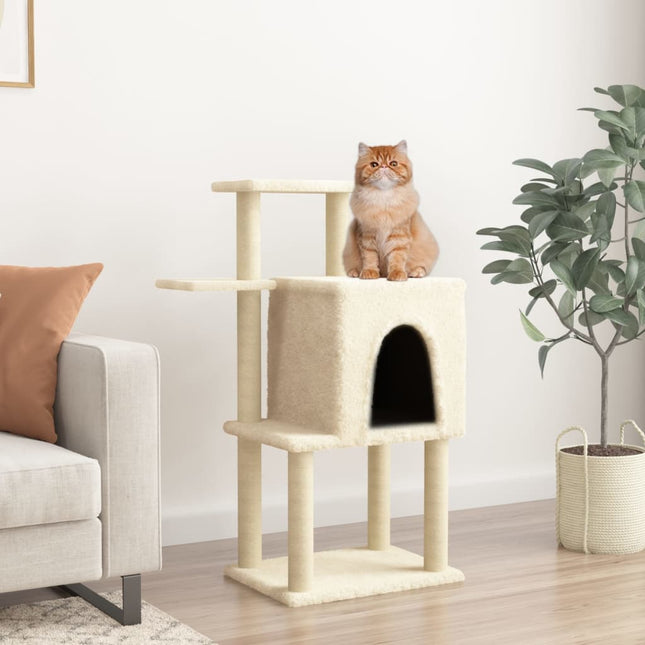 kradsetræ med sisalkradsestolper 97 cm cremefarvet